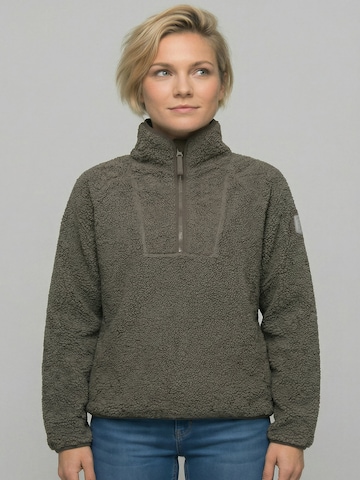 Derbe Fleece Jacket 'Kuschelby Troyer' in Brown: front