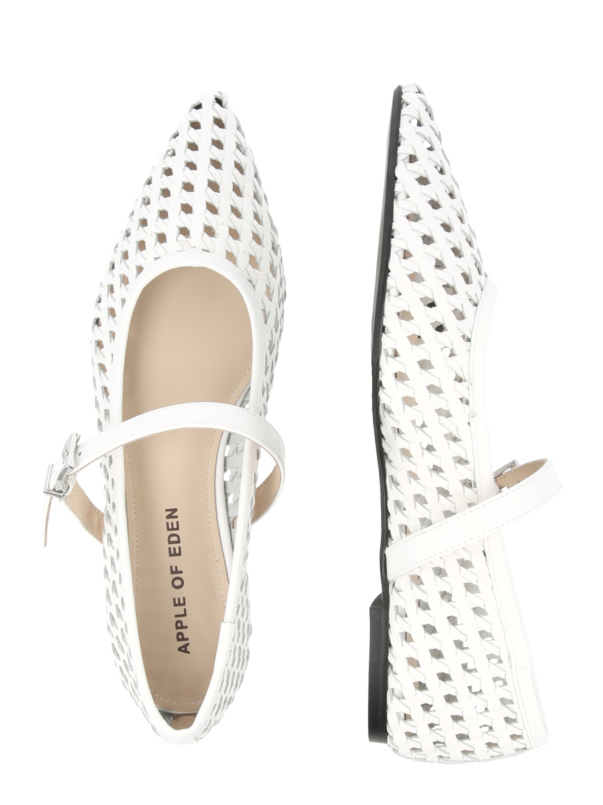 Apple of Eden Balerinka z rzemykiem 'DEBRA' w kolorze biały