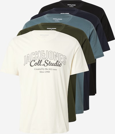 JACK & JONES Koszulka w kolorze atramentowy / niebieski cyjan / błotnisty / oliwkowy / czarny / pełnobiałym, Podgląd produktu