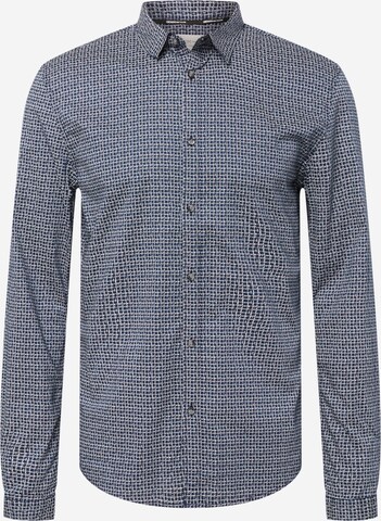 TOM TAILOR DENIM Slim fit Button Up Shirt in Blue: front