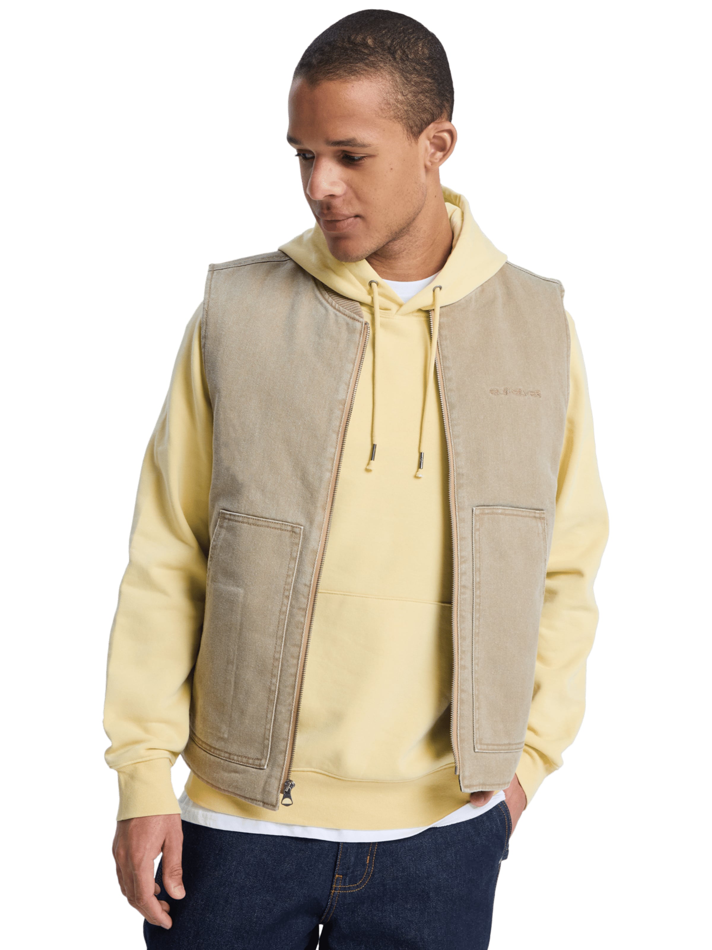 QUIKSILVER Between-Season Jacket 'Surf Chores' in Beige: front