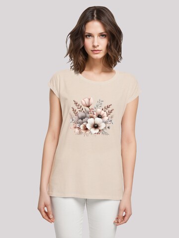 F4NT4STIC Shirt 'Blumenstrauß Boho' in Beige: voorkant