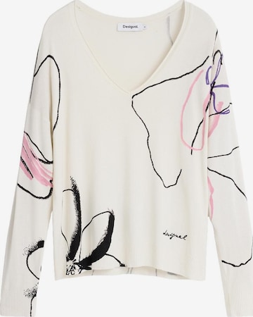 Desigual Svetr – bílá: přední strana