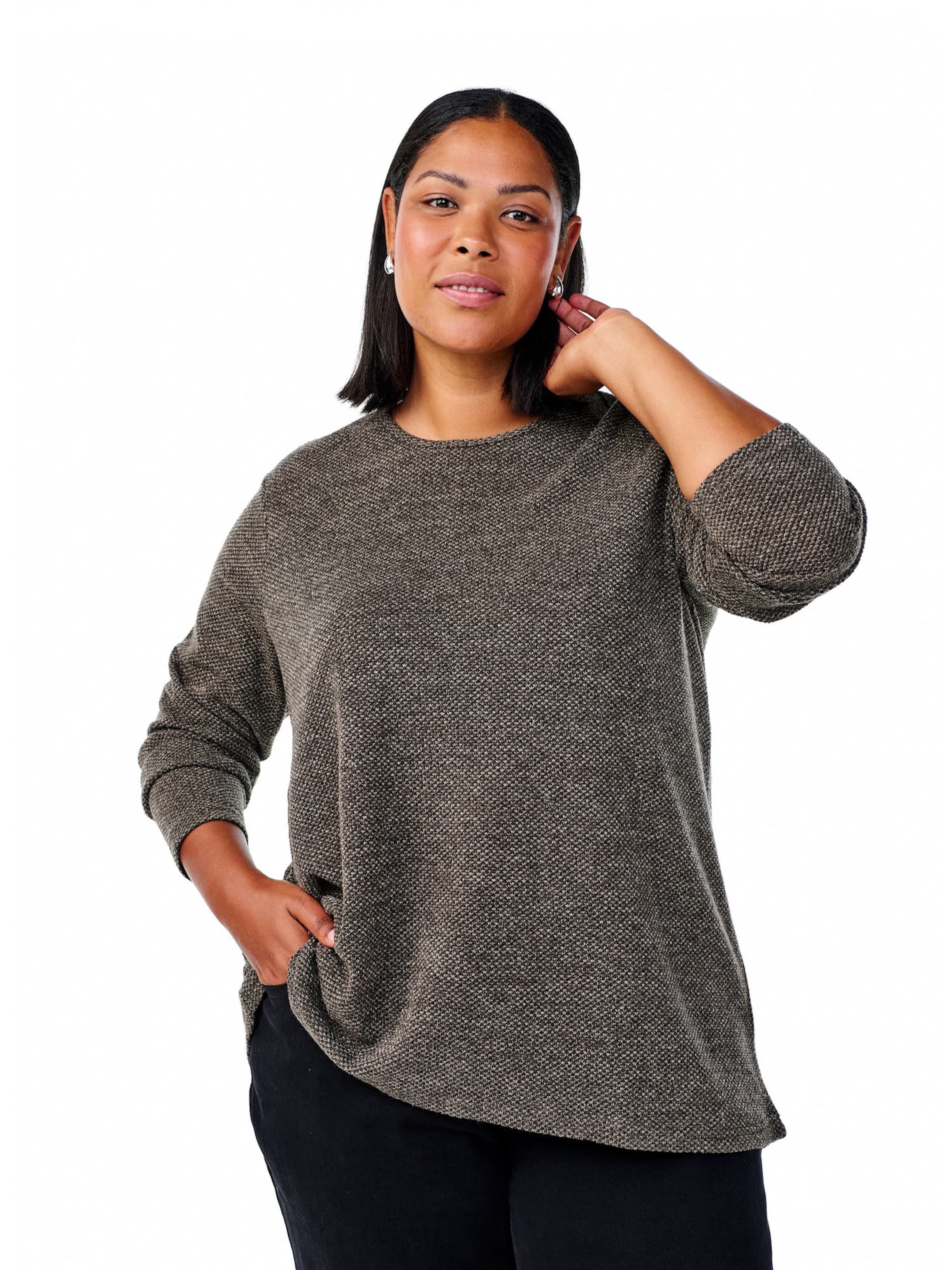 brūns Zizzi T-Krekls 'Cavig': no priekšpuses