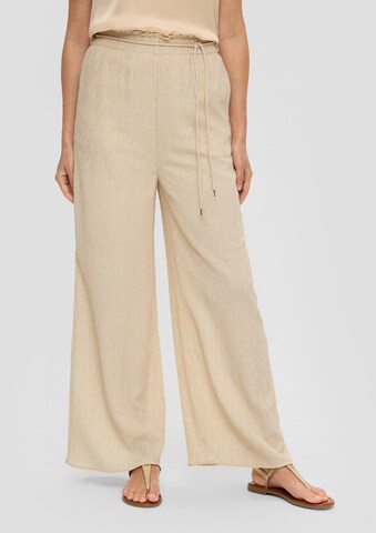 s.Oliver BLACK LABEL Wide leg Broek in Beige: voorkant