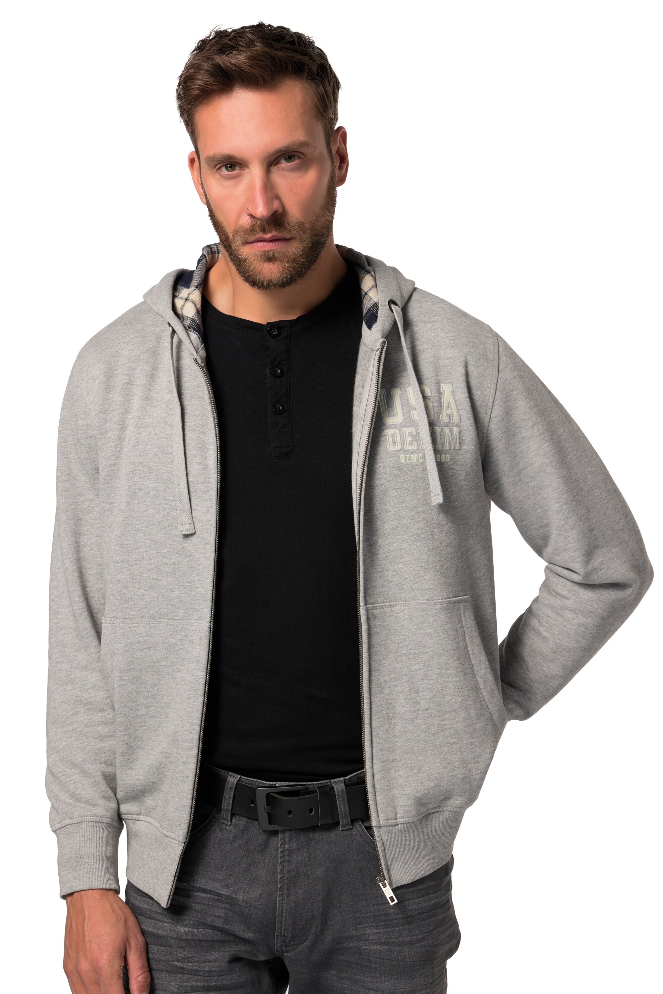 JP1880 Sweat jacket in Grey: front