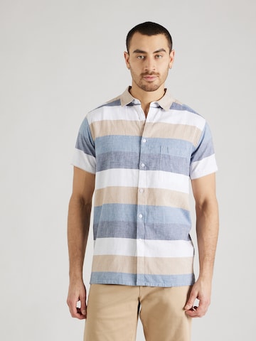 INDICODE JEANS - Regular Fit Camisa 'Geo' em azul: frente