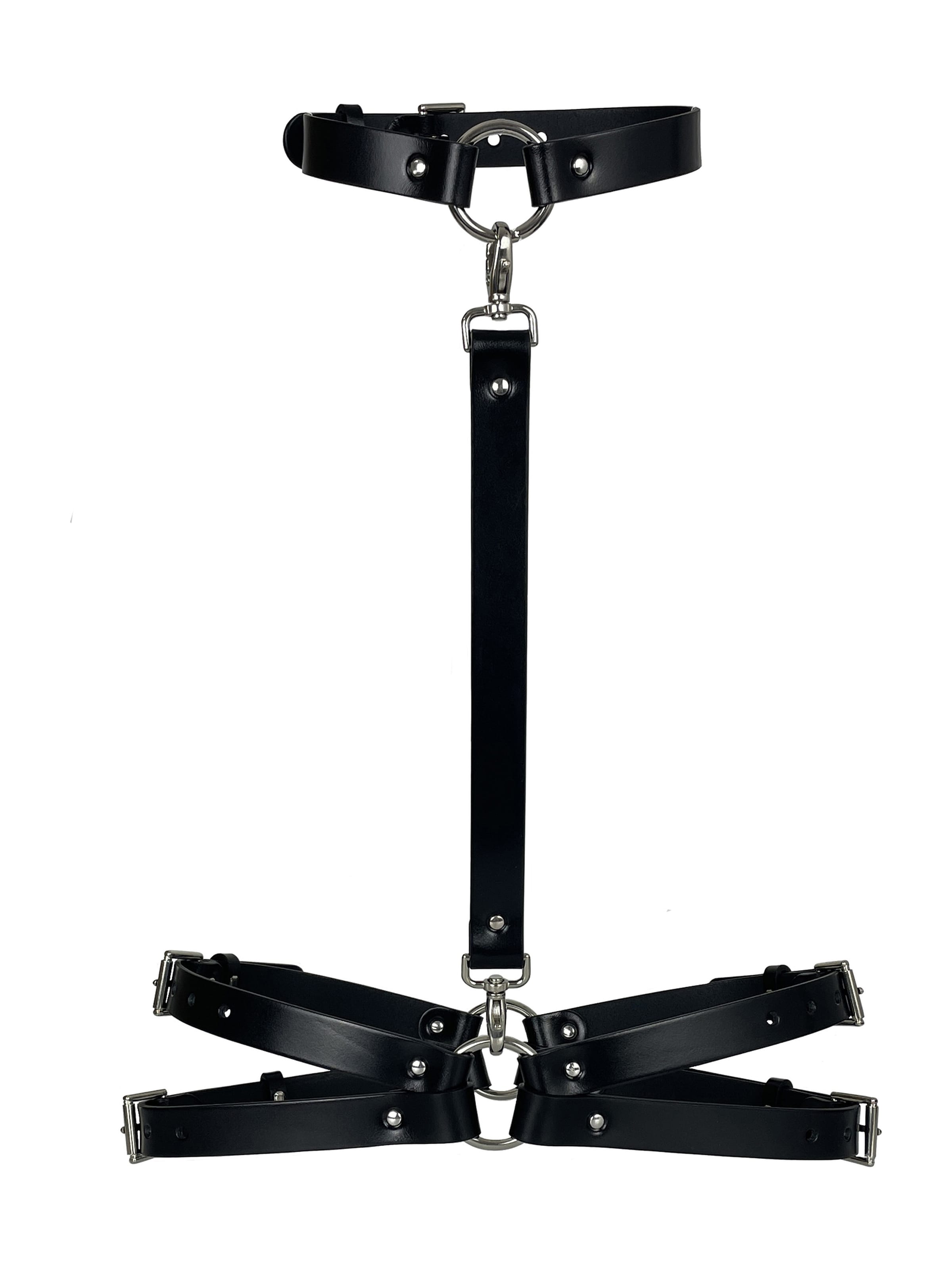 Haute Cuir Belt 'Splendour Harness' in Black: front