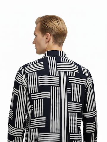RadwaRegular Fit Košulja 'Men's Viscose multicolor pattern shirt' - crna boja