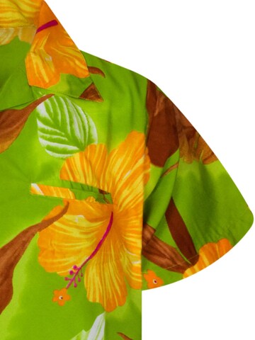 King Kameha Shirt 'Big Flower' in Green