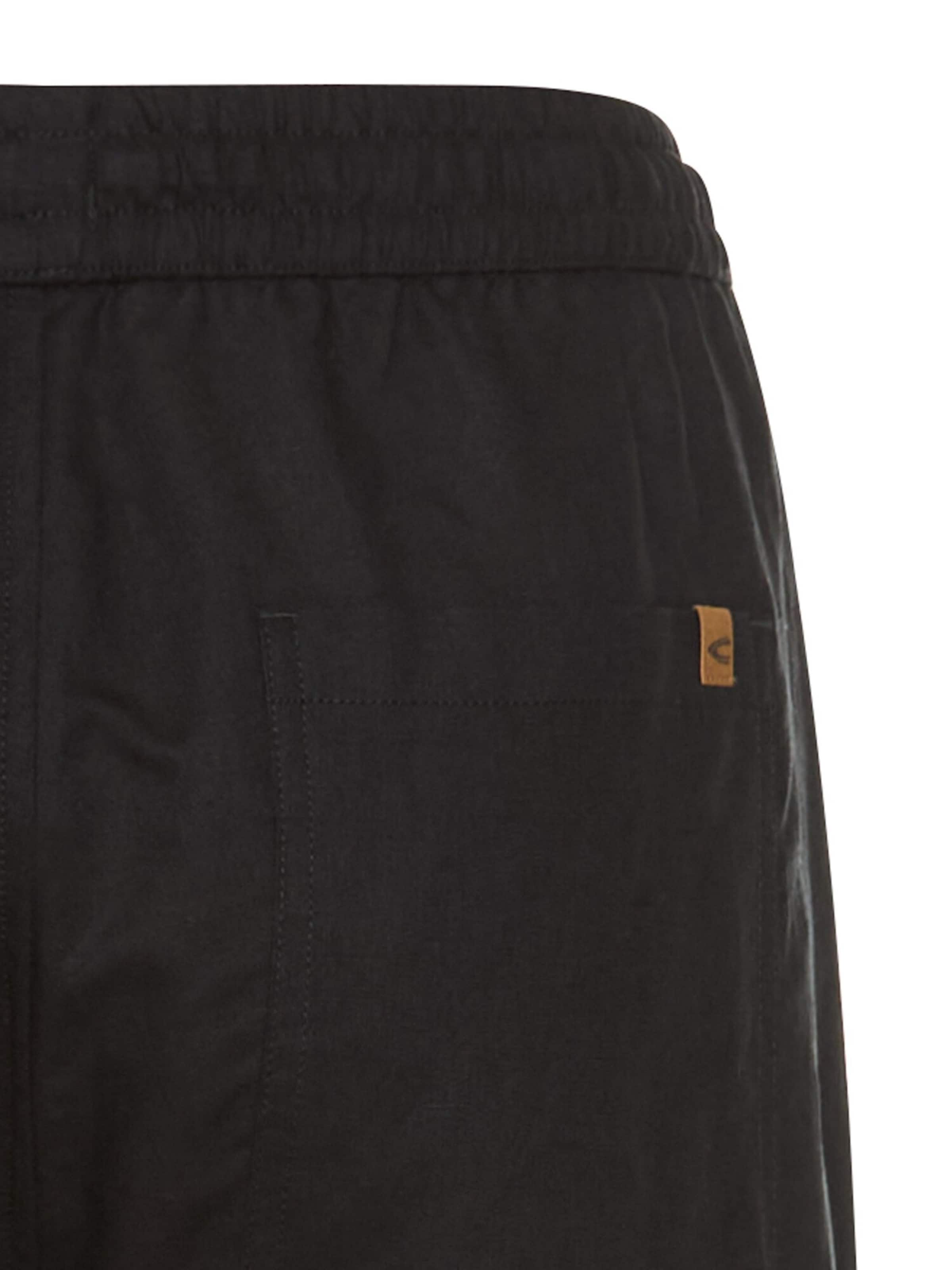 CAMEL ACTIVE Regular Relaxed Fit Sommerhose aus einem Leinenmix in Schwarz