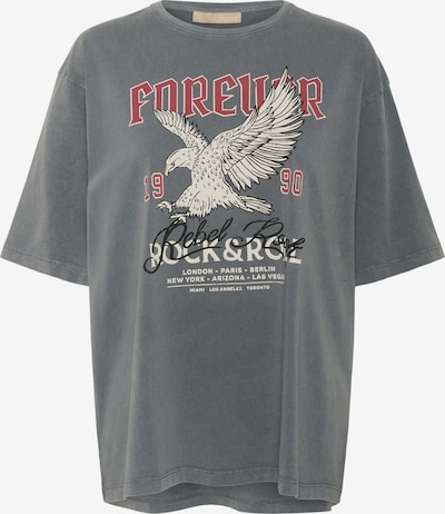 CULTURE Oversized tričko 'lomar Amora' - grafitová / brusinková / černá / přírodní bílá, Produkt