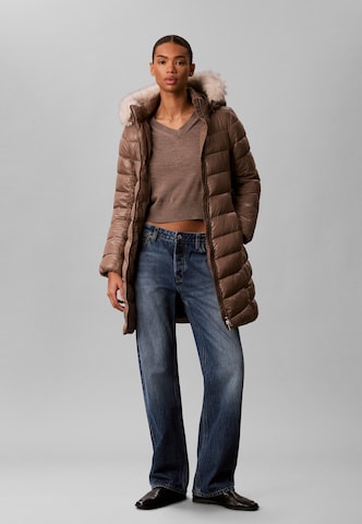 Calvin Klein Зимнее пальто в Коричневый