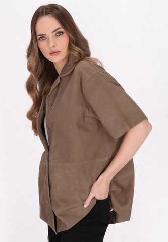 Camicia da donna di DreiMaster Vintage in marrone: frontale