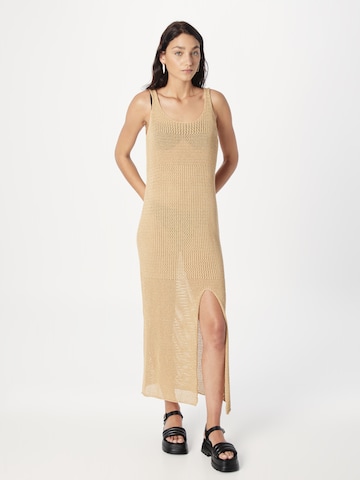 Karo Kauer Strickkleid in Beige: predná strana