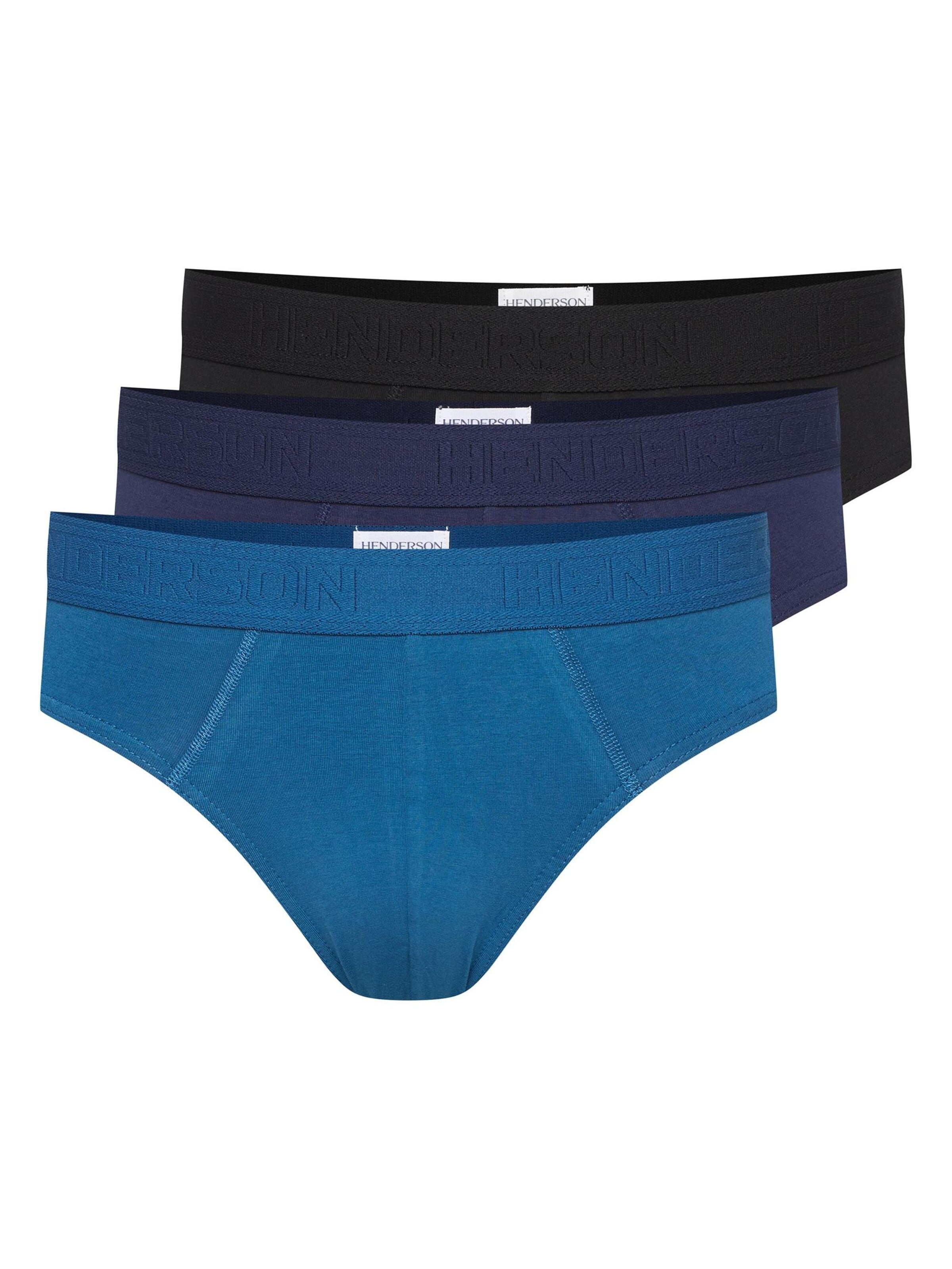 Henderson Slip 'Klassische Slips 3er-Pack aus Baumwolle Mix Atmungsaktiv bequem Offroad' in Blau: Vorderseite
