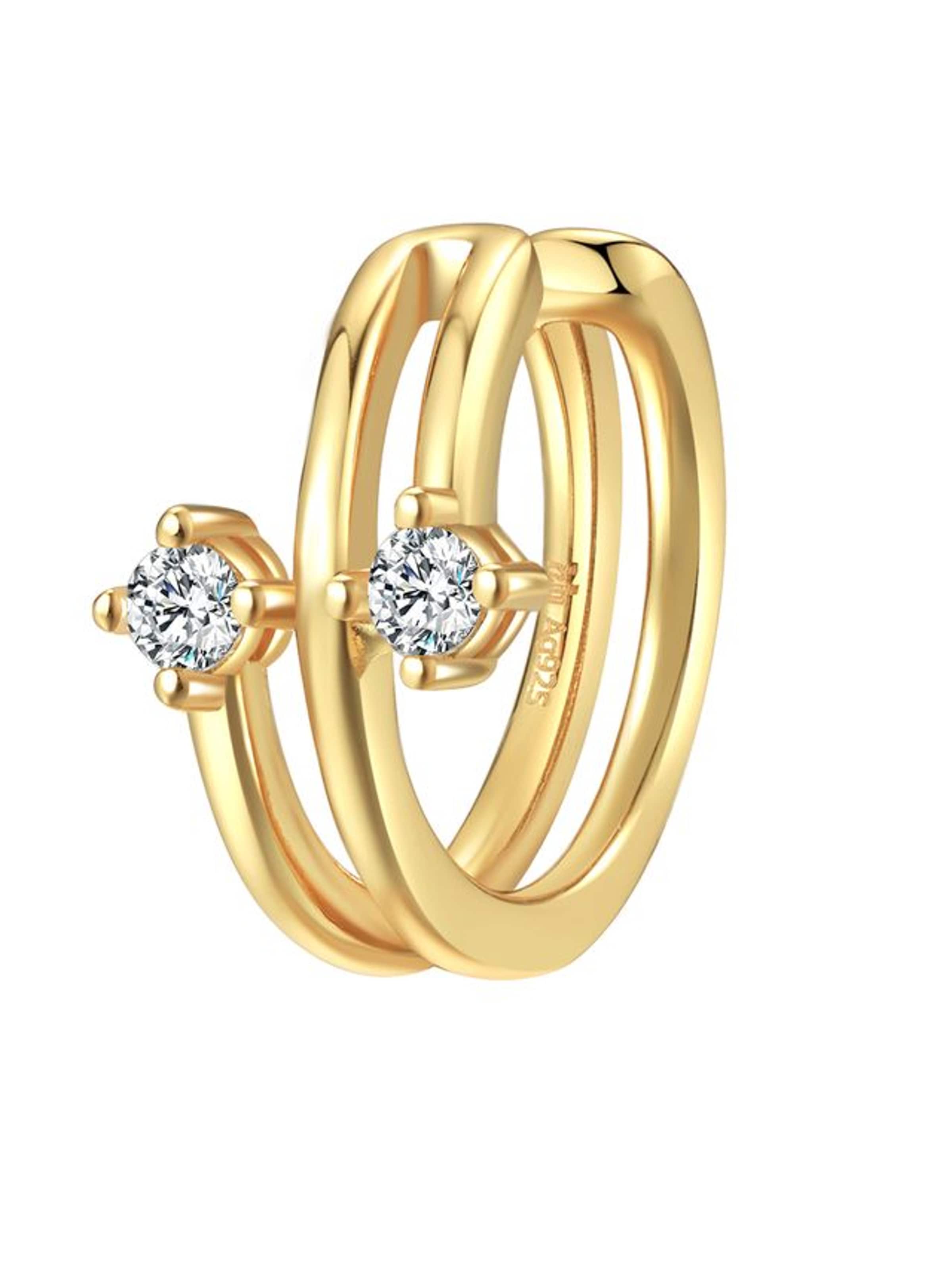 Hey Happiness Ohrringe 'Duo' in Gold: Vorderseite