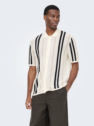 Vestes en maille 'ONSLEON' Only & Sons en blanc : devant