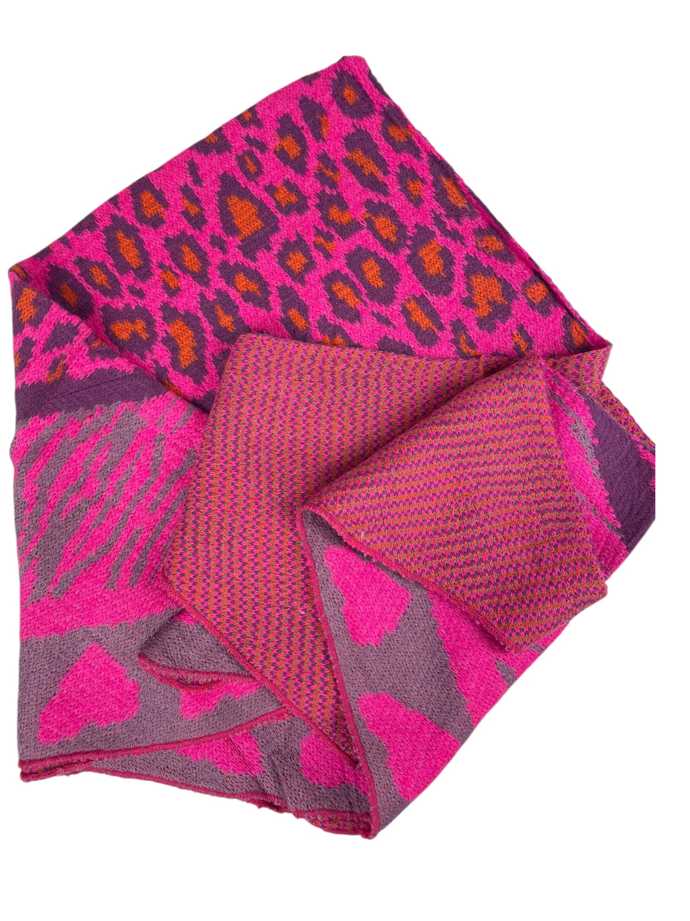 Kumixi Sjaal 'Leopard' in Roze
