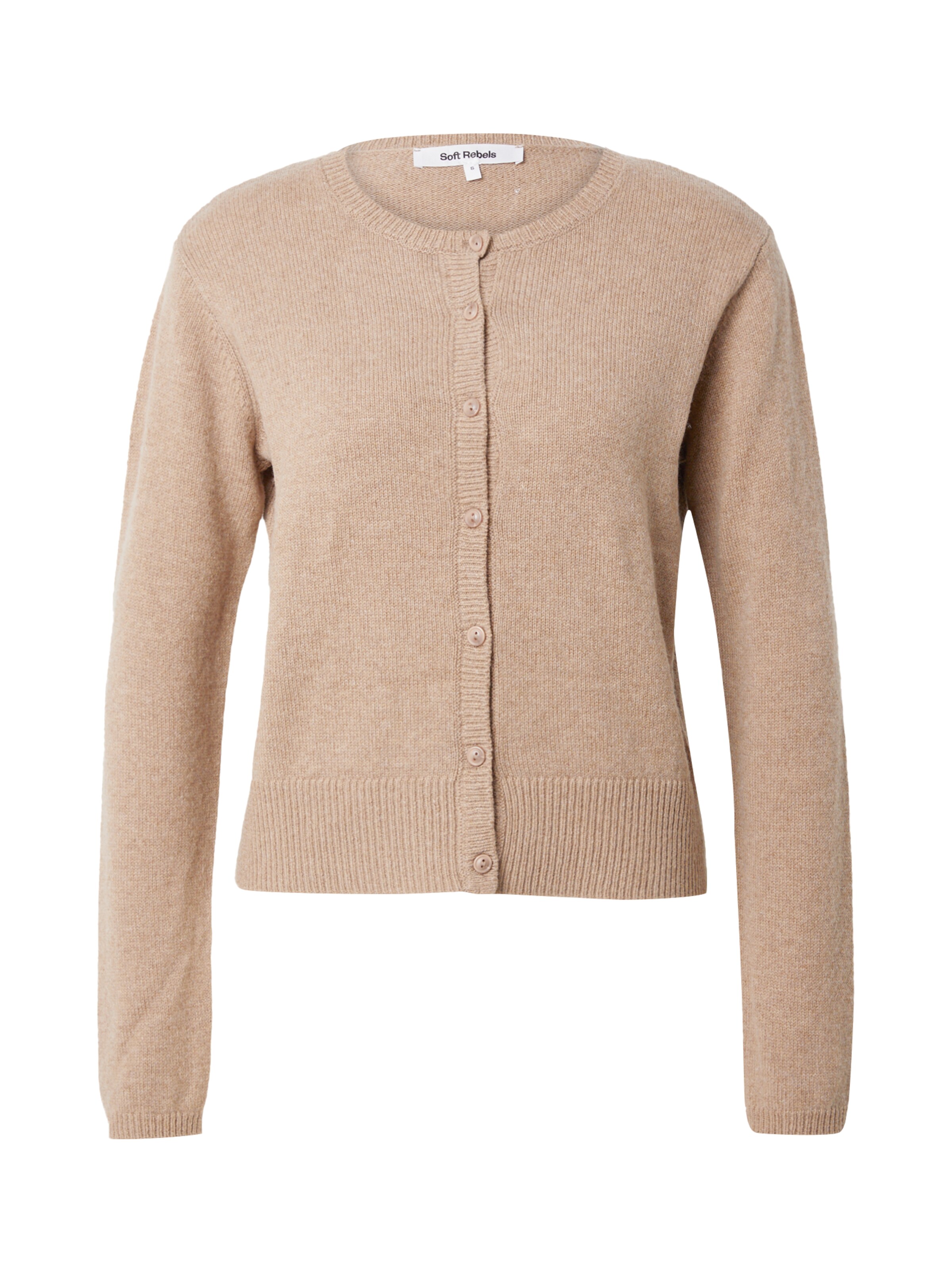 Soft Rebels Πλεκτή ζακέτα 'Luni' σε καφέ: μπροστά
