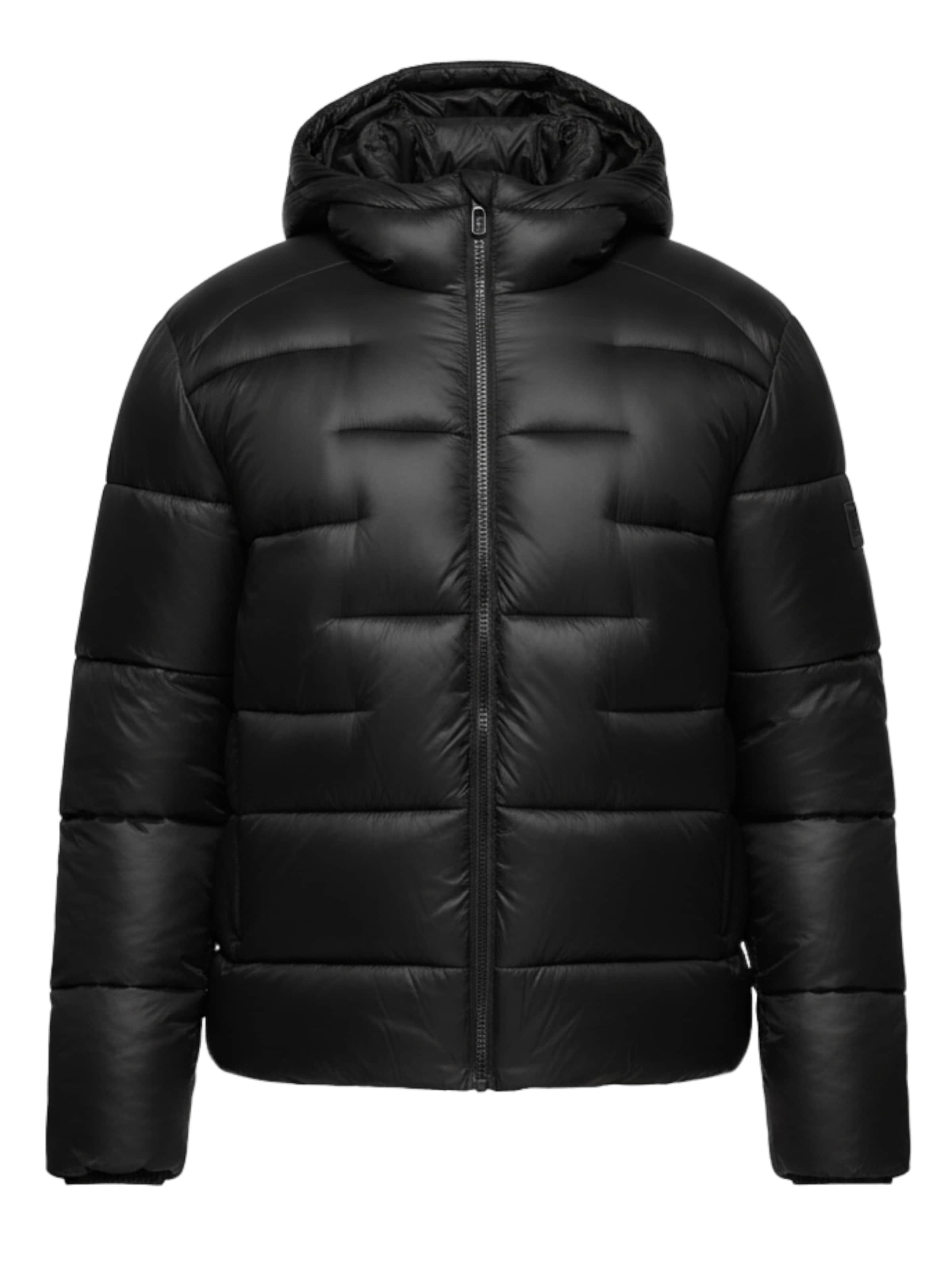 Ombre Winterjas in Zwart: voorkant