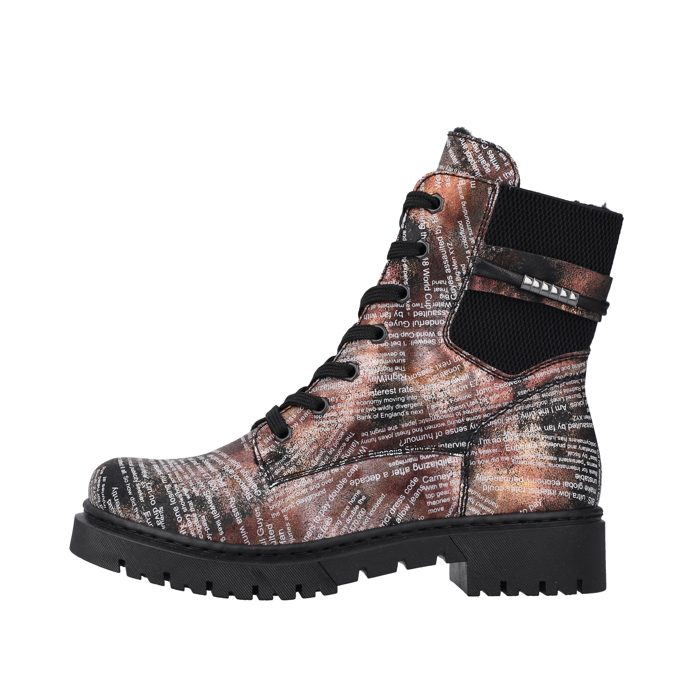 Rieker Lace-Up Ankle Boots in Black