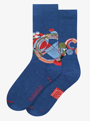 MuseARTa Socks 'Frank Lloyd Wright - Wright House Rug' in Blue: front