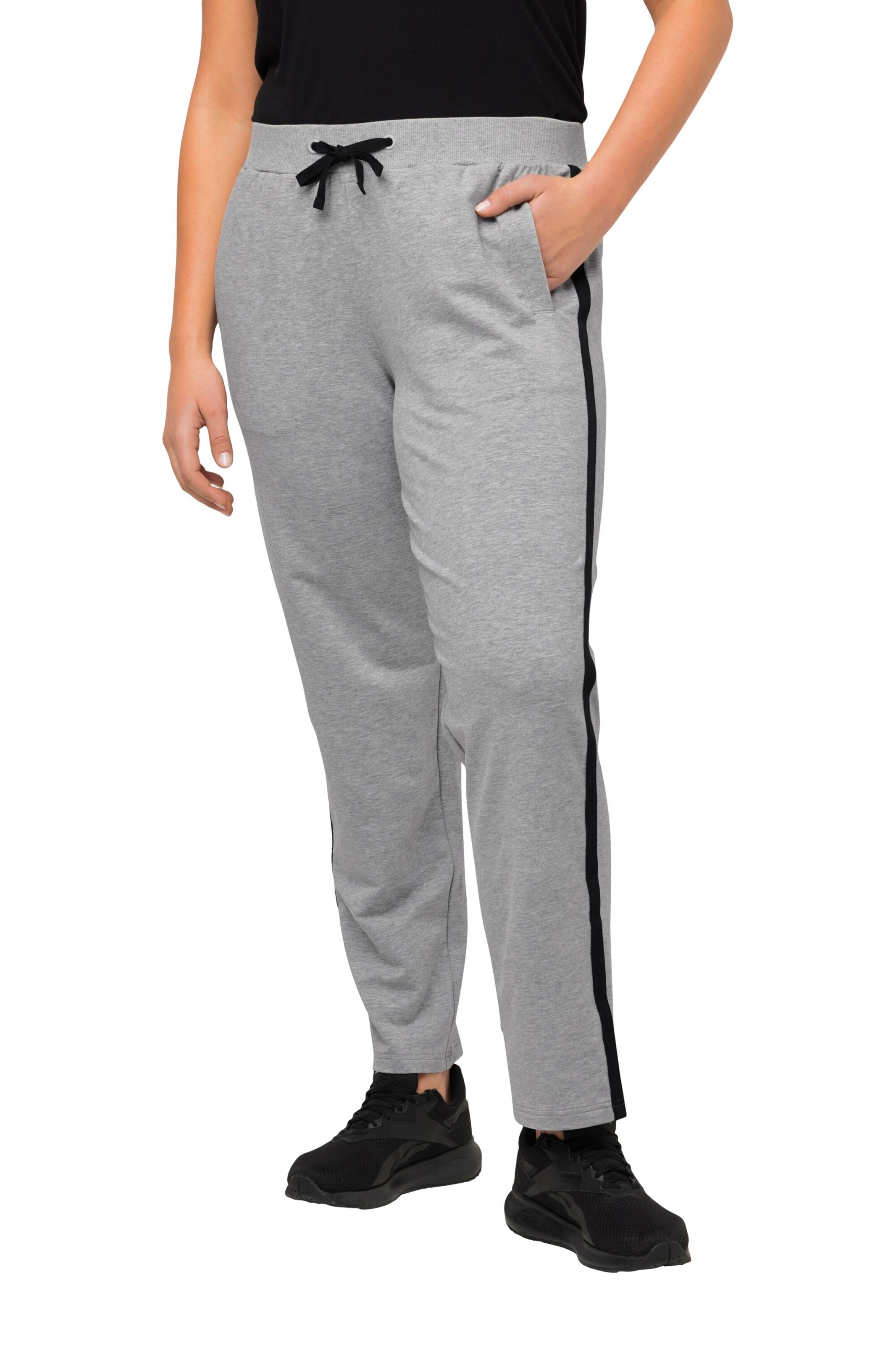 Ulla Popken Regular Trousers in Grey: front
