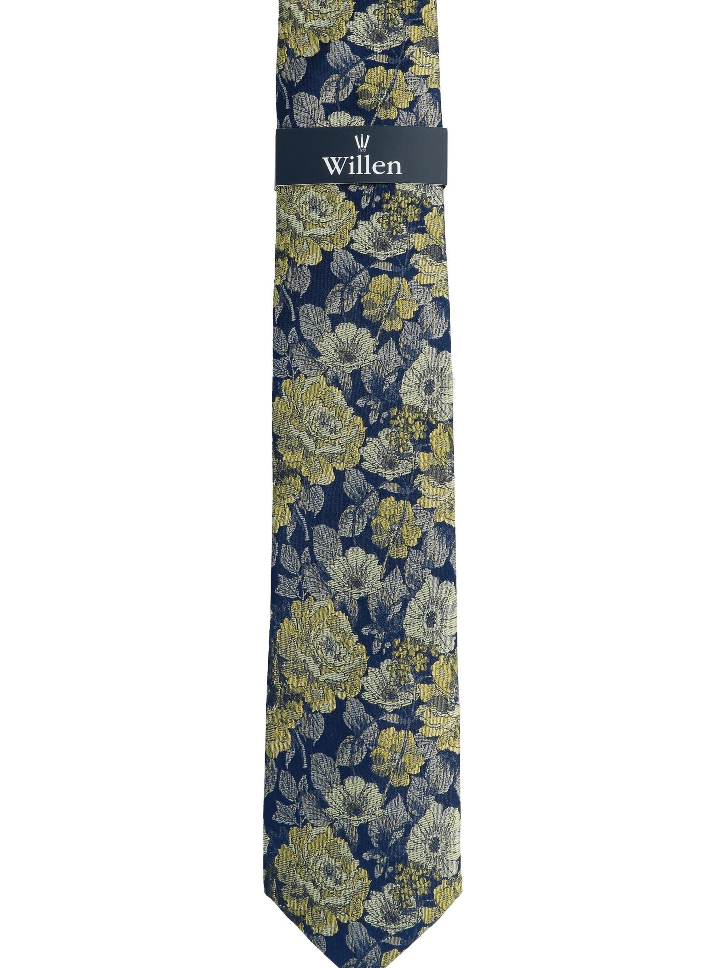 WILLEN Krawatte 'Millefleur Marine'‌‌‌‌‌‌ in Gelb