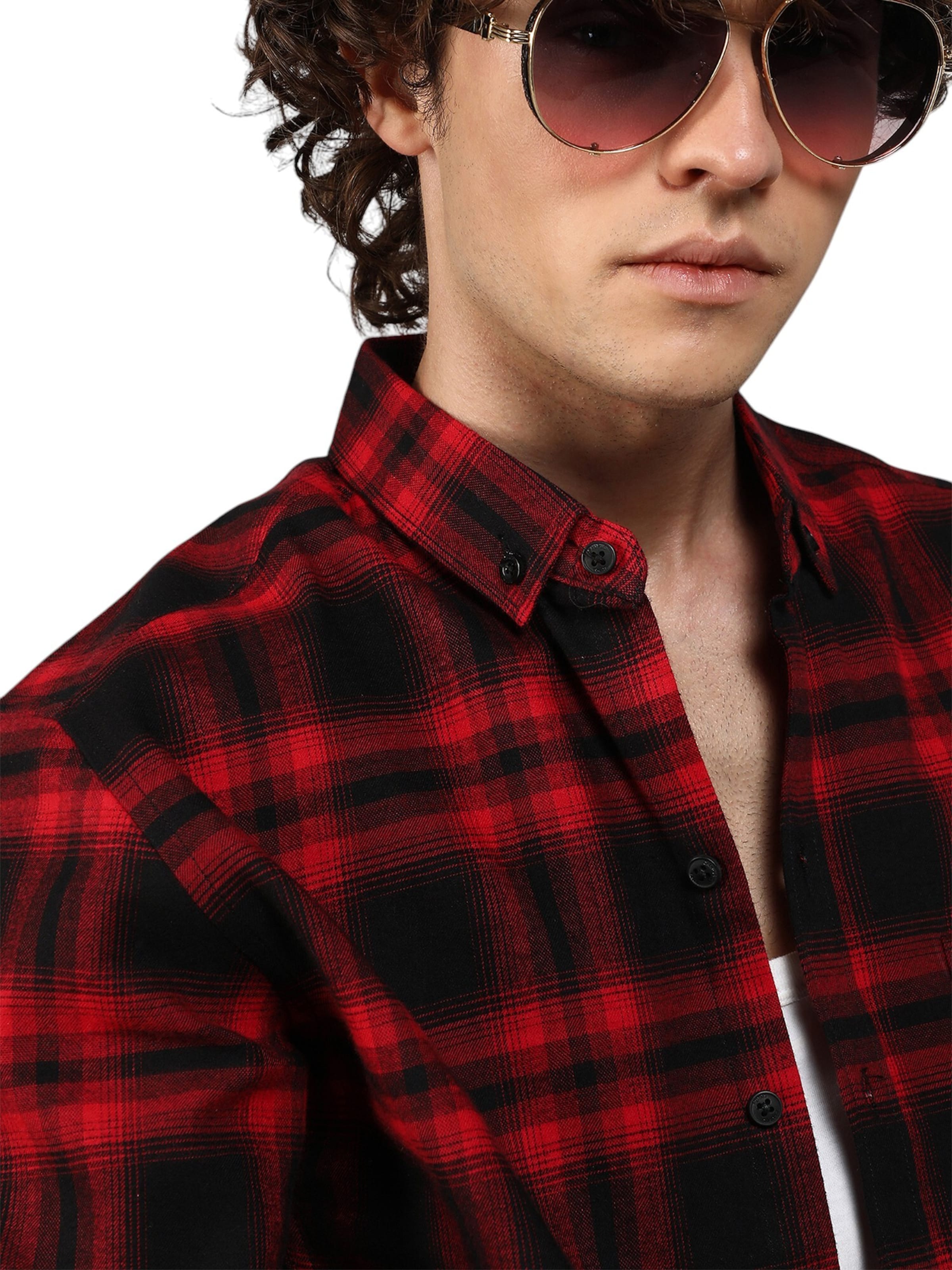 Campus Sutra Comfort fit Overhemd 'Sylva' in Rood