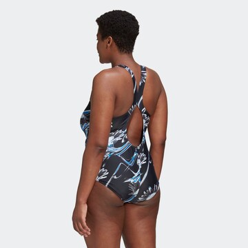 ADIDAS SPORTSWEAR Sports swimsuit 'Positivisea 3-Stripes Graphic ' in Black