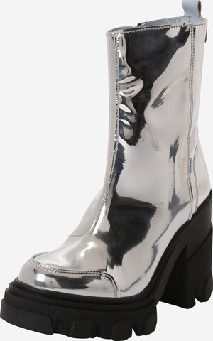 Bottines 'Furrow' BRONX en argent : devant