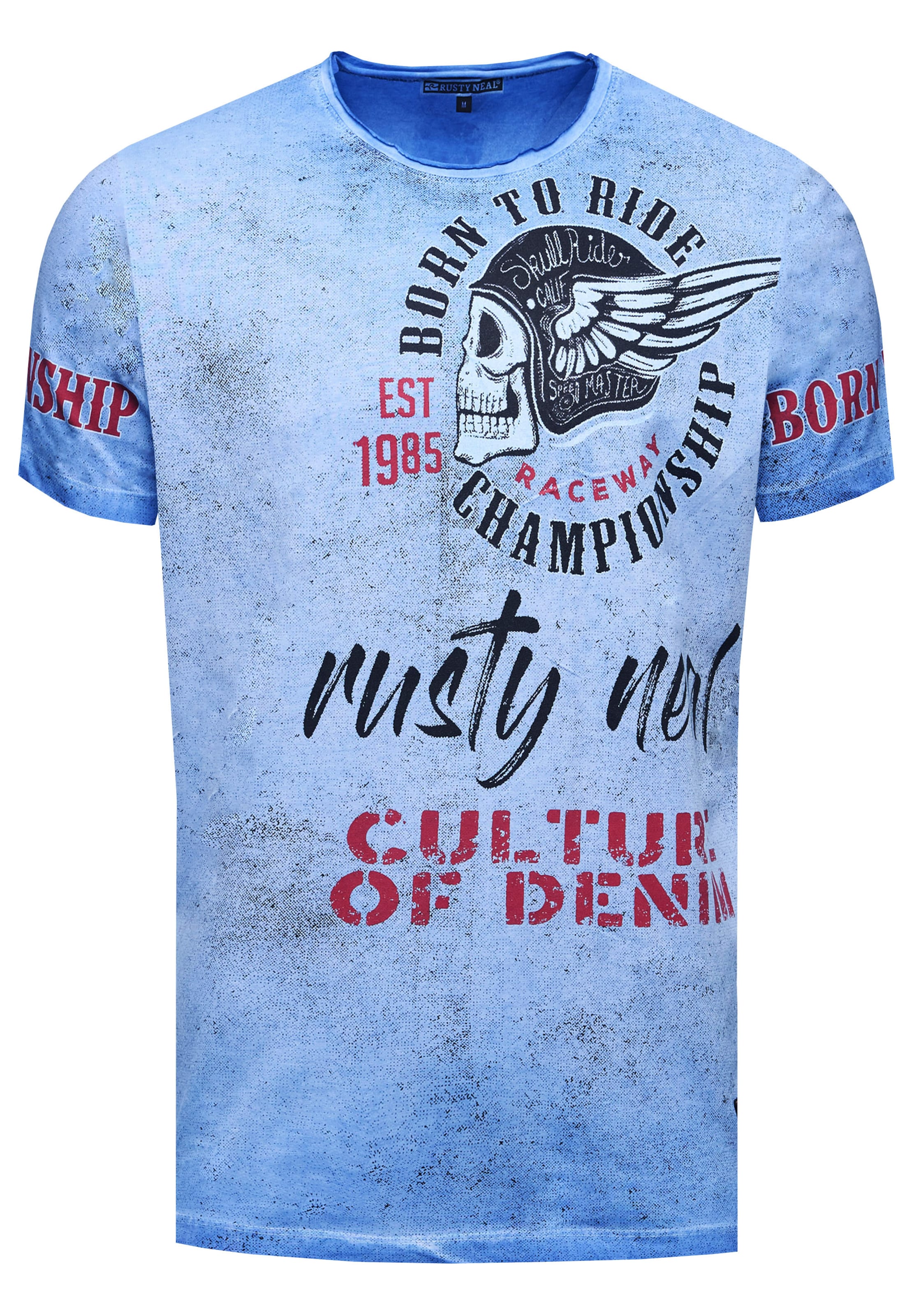 Rusty Neal T-Shirt in Blau: Vorderseite