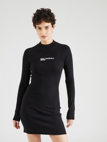 KARL LAGERFELD JEANS Knitted dress in Black: front