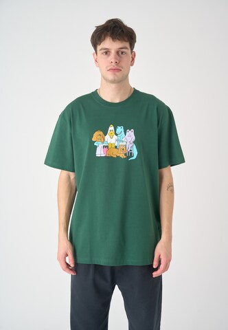 Cleptomanicx Shirt 'The Gang' in Green: front