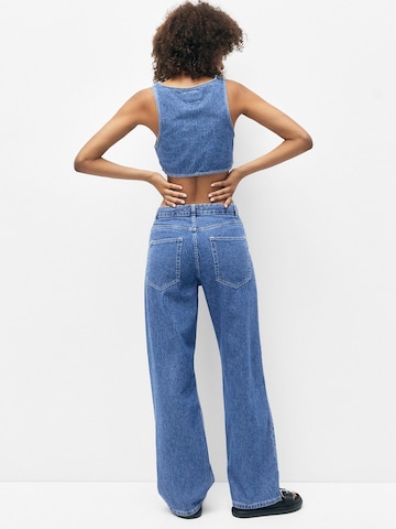 Wide Leg Jean Pull&Bear en bleu