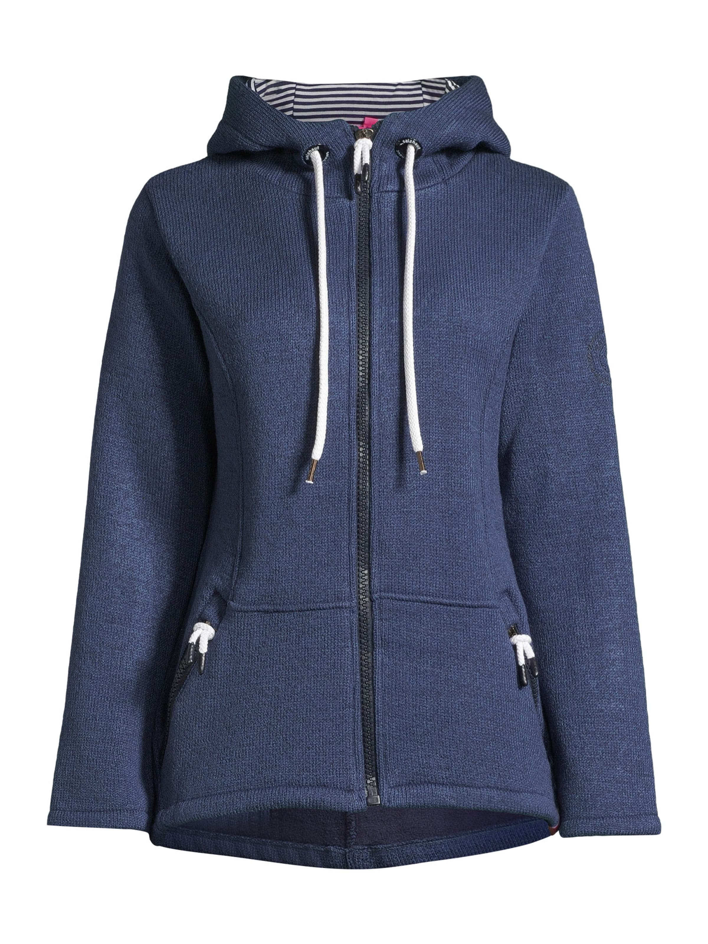 salzhaut Sweatvest in Blauw: voorkant