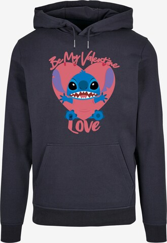 ABSOLUTE CULT Sweatshirt 'Lilo And Stitch - Be My Valentines Love' in Blauw: voorkant