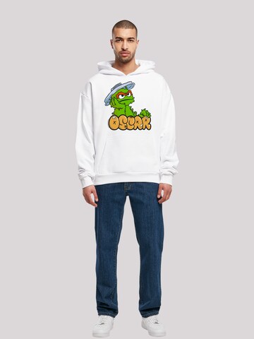 F4NT4STIC Sweatshirt 'Sesame Street Oscar Annoyed' in White