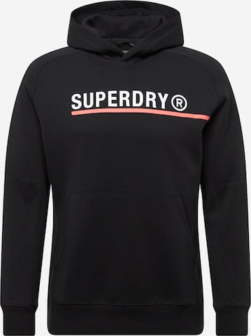 melns Superdry Sportisks džemperis: no priekšpuses