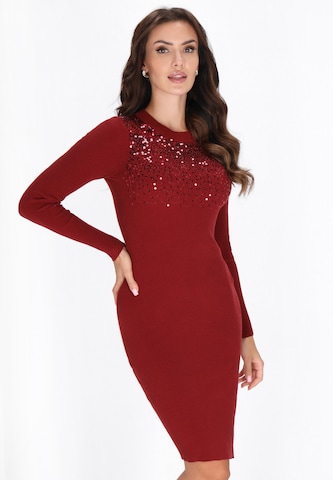 faina Jurk in Rood: voorkant