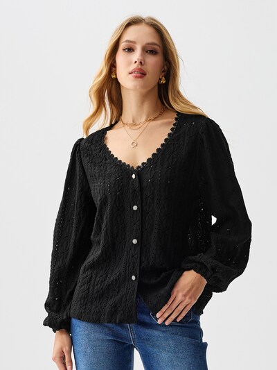 Cupshe Blouse 'Long Sleeve' in S in Black, Item view