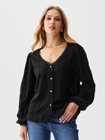 Cupshe Blouse 'Long Sleeve' in Black: front