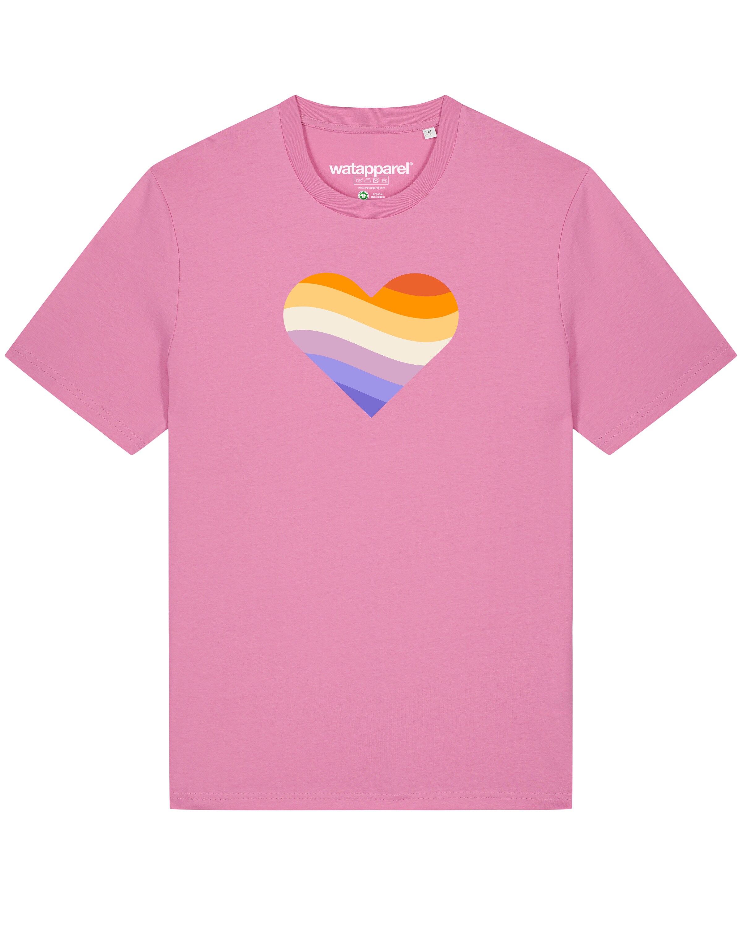 Maglietta ' Rainbow Heart ' di Watapparel in rosa: frontale
