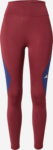 ADIDAS PERFORMANCE Sports trousers 'Own The Run Colorblock' in Red: front