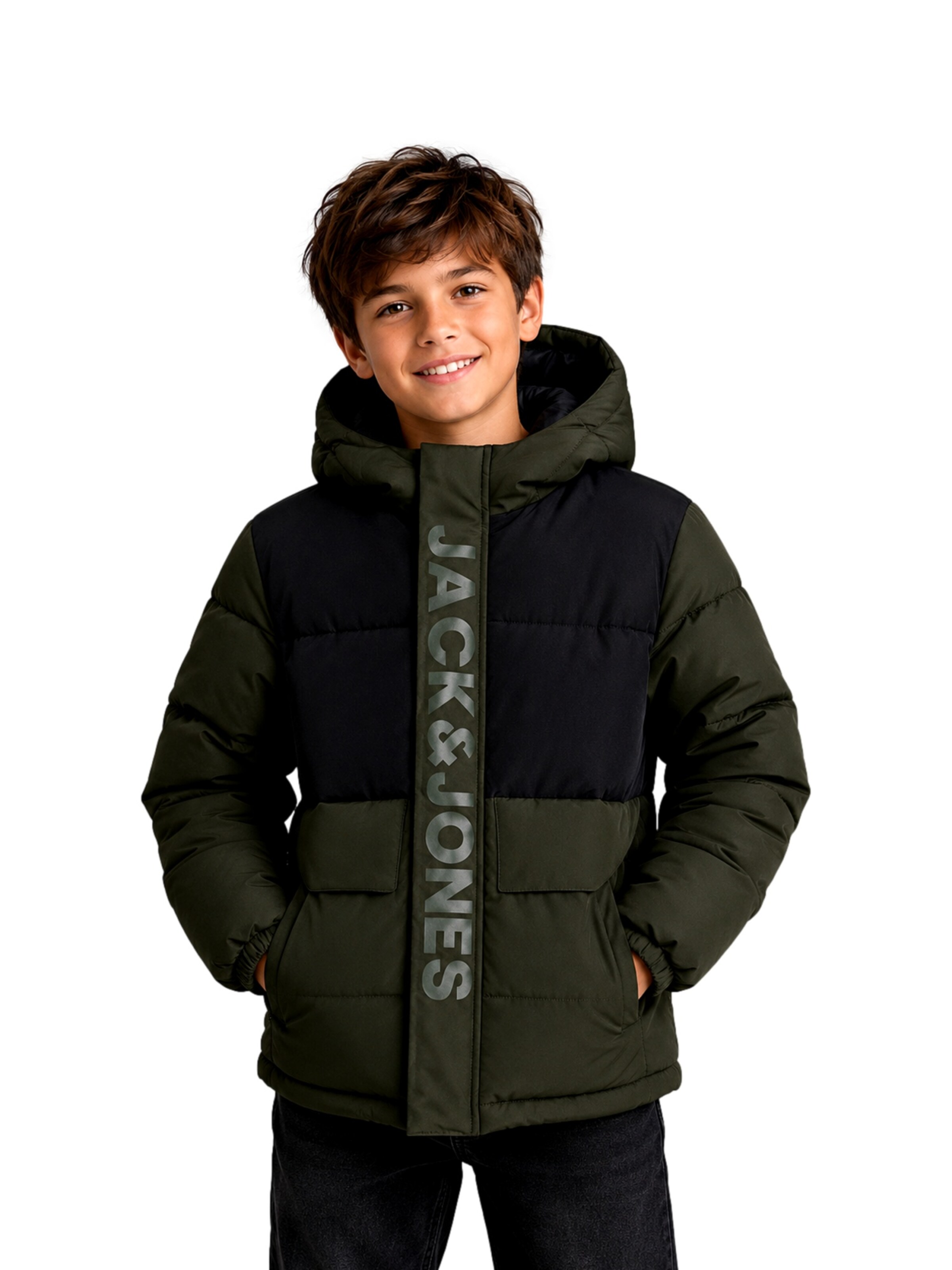 Jack & Jones Junior Jacke 'JCOSPEED' in Grün: Vorderseite