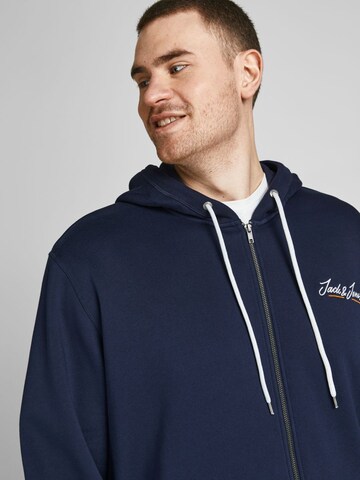 Jack & Jones Plus Zip-Up Hoodie in Blue