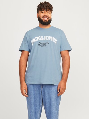 Jack & Jones Plus T-Shirt 'JORBRONX' in Blau: Vorderseite