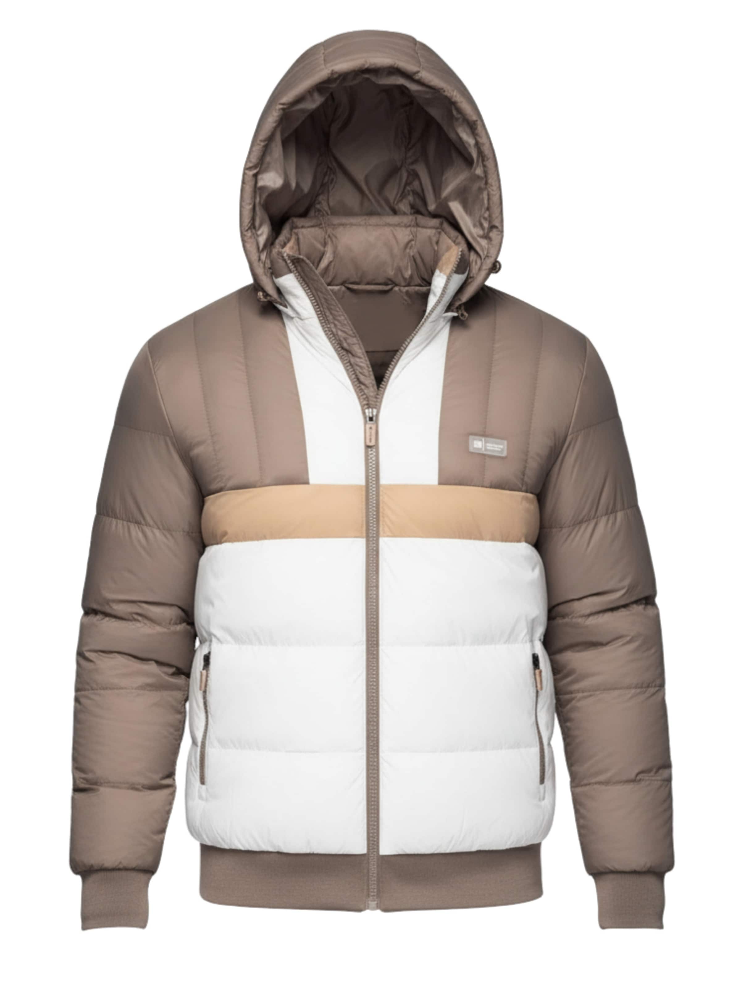 Ombre Winterjas in Beige: voorkant