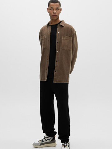 Pull&Bear Comfort fit Button Up Shirt in Brown